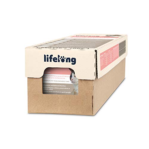 Marca Amazon - Lifelong Cat Food - Paté con salmón, Paquete de 16 x 100g