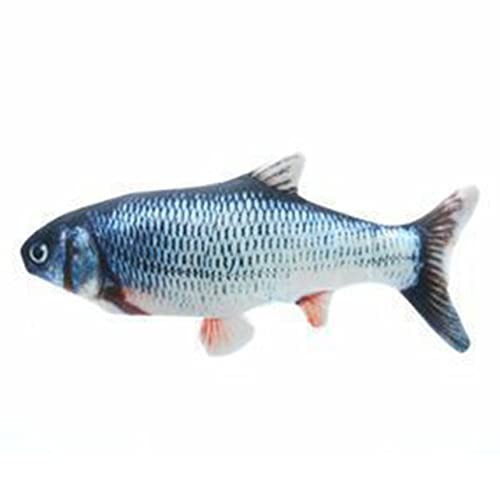 MARSPOWER Simulación Pez Gato Juguete Mascota Pez eléctrico Sensible al Tacto Vibración Golpear Pez Gato Juguete de Peluche Realista - Colorido