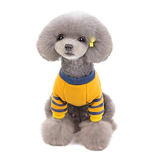 MAZ Ropa de Impresión de Muñeco de Nieve de Navidad, Pet Cable Invierno Invierno Caliente Caliente Caliente Soft Shirt Shirse Abrigo - Vestido de Manga Larga Grossen Ropa Navidad,Amarillo