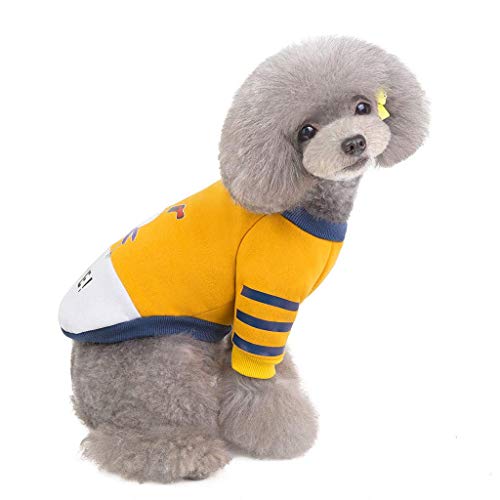 MAZ Ropa de Impresión de Muñeco de Nieve de Navidad, Pet Cable Invierno Invierno Caliente Caliente Caliente Soft Shirt Shirse Abrigo - Vestido de Manga Larga Grossen Ropa Navidad,Amarillo