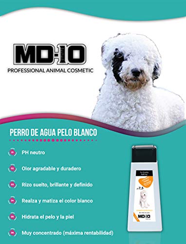 MD-10 COLLECTION Champú Perro de Agua para Pelo Blanco (5 L)