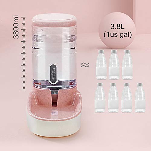Meipire Pets - Comedero automático de 3,8 L, alimentador de Alimentos y dispensador de Agua para Perros pequeños y Grandes, Gatos y Mascotas Animales