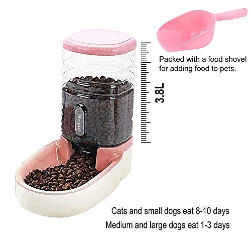 Meipire Pets - Comedero automático de 3,8 L, alimentador de Alimentos y dispensador de Agua para Perros pequeños y Grandes, Gatos y Mascotas Animales