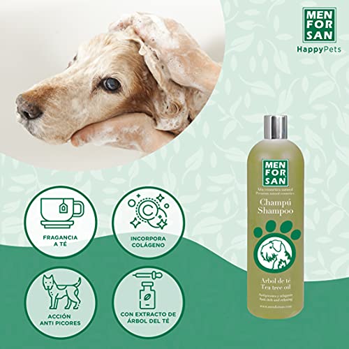 Menforsan Champú perros con árbol de te, Champú anti picores, Calma la piel