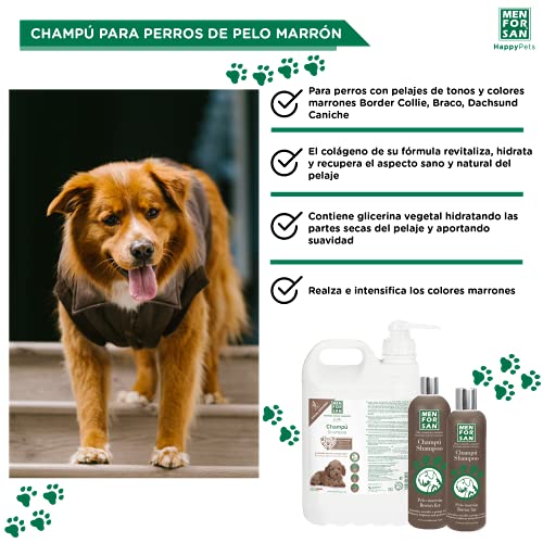 MENFORSAN Champú perros pelo marrón 1L, Intensificador del color del perro
