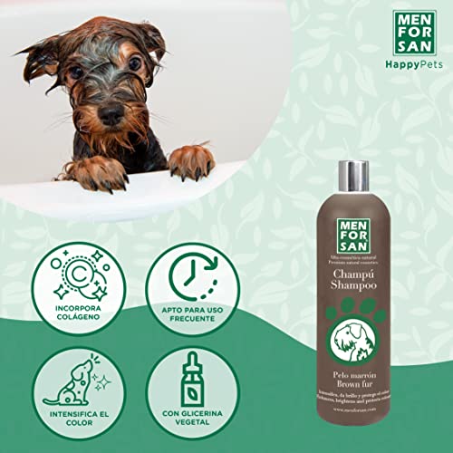 MENFORSAN Champú perros pelo marrón 1L, Intensificador del color del perro