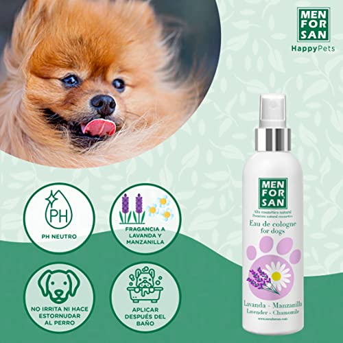 MENFORSAN Colonia para perros Lavanda y Manzanilla 125ml, Aroma suave y relajante