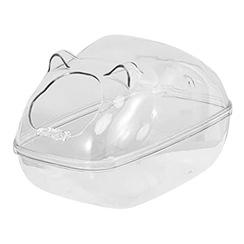 MERIGLARE Hamster Sand Bath-Clear Critters 'Shower Inodoro-Enfriamiento Cama Contenedor de Arena Bañera para Ratones Erizo Ardilla Hámster Cobayas Animales - 14x9x10,5 CM