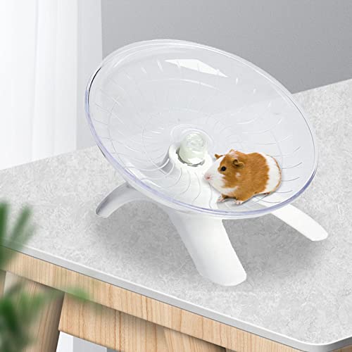 MERIGLARE Rueda de Ejercicio giratoria de hámster con Rodillo silencioso Redondo, Rueda Deportiva de Erizo, ratón, Rata, jerbo, Juguete para Animales pequeños, Blanco