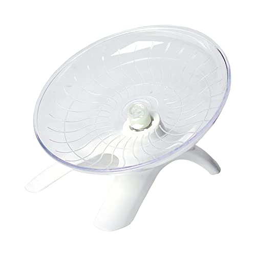 MERIGLARE Rueda de Ejercicio giratoria de hámster con Rodillo silencioso Redondo, Rueda Deportiva de Erizo, ratón, Rata, jerbo, Juguete para Animales pequeños, Blanco
