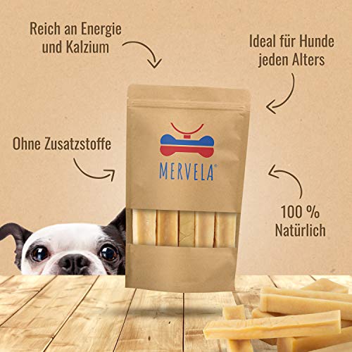 MERVELA Hueso masticable de queso para perros pequeños [41 g por barrita] - hecho a mano - con delicioso sabor a queso - 100 % natural - cuidado dental óptimo para tu amigo de cuatro patas (3 piezas)