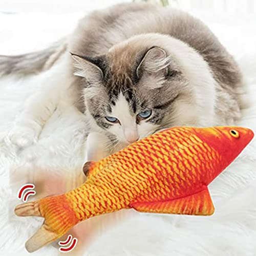 MeterBew1147 Simulación Pez Gato Juguete Mascota Pez eléctrico Vibración Sensible al Tacto Pez Pez Gato Juguete de Peluche Realista - Colorido