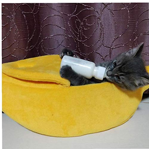 MICHAELA BLAKE Pequeña Cama del Animal Doméstico En Forma De Plátano Mullida Felpa Suave Y Transpirable Cama Caliente Plátano Cama del Gato Pet Supplies