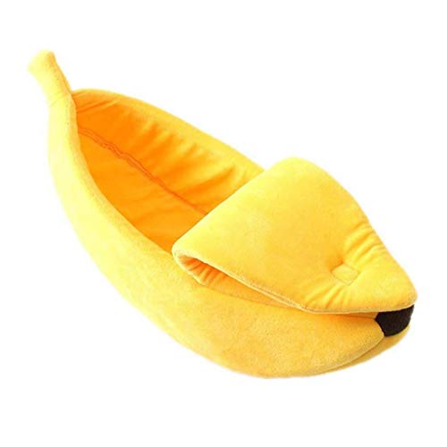 MICHAELA BLAKE Pequeña Cama del Animal Doméstico En Forma De Plátano Mullida Felpa Suave Y Transpirable Cama Caliente Plátano Cama del Gato Pet Supplies