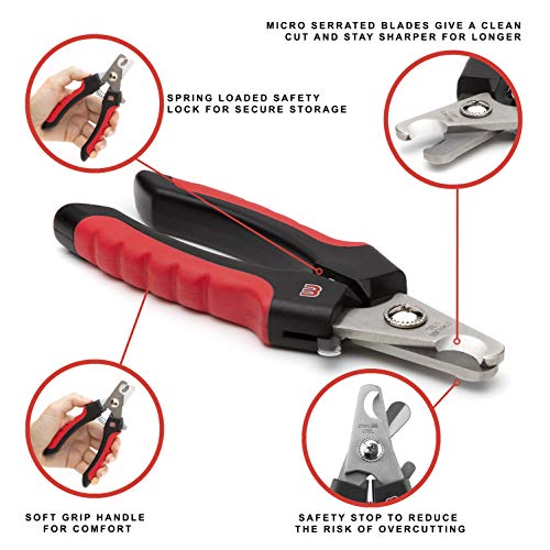 Mikki Cortaúñas para Perros, Gatos y uñas, Recortes, Tijeras para Aseo – para Razas Grandes de Mascotas – Grande