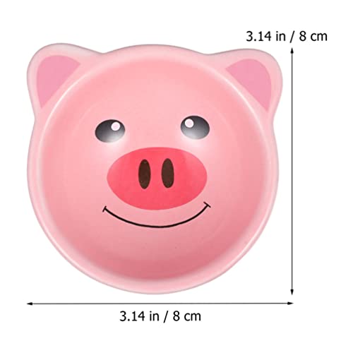 Mipcase Hamsters Alimentación Alimentación Cuenco- 2 Unids Cerámica Adorable Dibujos Animados Alimentador Pig Cuenco de Dibujos Animados Cuenco para Animales Pequeños