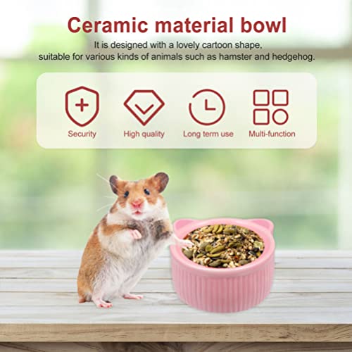Mipcase Hamsters Alimentación Alimentación Cuenco- 2 Unids Cerámica Adorable Dibujos Animados Alimentador Pig Cuenco de Dibujos Animados Cuenco para Animales Pequeños