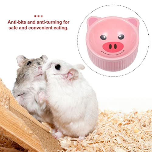 Mipcase Hamsters Alimentación Alimentación Cuenco- 2 Unids Cerámica Adorable Dibujos Animados Alimentador Pig Cuenco de Dibujos Animados Cuenco para Animales Pequeños