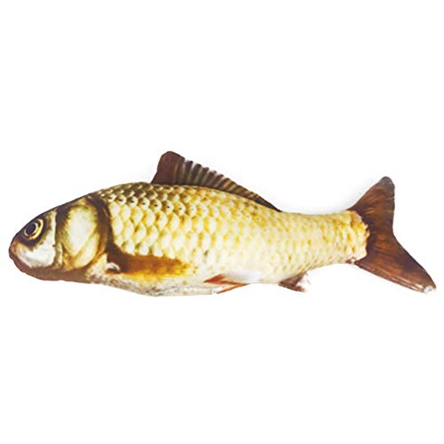 Miraitian Catnip Juguetes para Gatos, Gato Wagging Pescado Realista Peluche Simulación Catnip Suave Regalo para Masticar Mascotas, Pez Gato, 40 cm