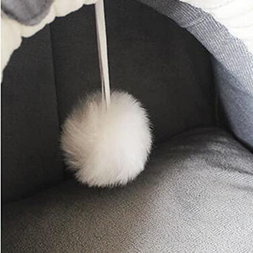 MMYing Respirable Gatos Casa semi-cerrada Animal Gatito Cueva Alto Rebote Esponja Nido Cojín Antideslizante Pequeño Grande Perros Cama Sueño (S,A-café)