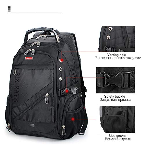 Mochila para computadora portátil Bolsa de Ordenador portátil de los Hombres Bolsa de Ordenador de Carga Externa USB Antirrobo Bolsas Impermeables para Mujer Mochila con Cierre Raincover (Color : C)