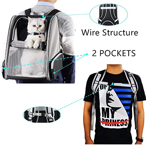 Mochila Portador Mascota Perro Gato de 7.5kg - Bolsa Transporte Grande de Malla para Viaje Aprobada por Aerolínea, Transportador Plegable Transpirable Espaciosa con Almohada de Felpa Extraíble (Rosa)