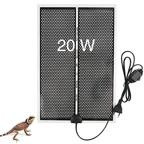 MOPOIN Manta Termica Terrario, Manta Termica Reptiles con Control De Temperatura para Reptiles Tortuga Serpientes Lagarto Araña (20W, 28 x 42 cm)