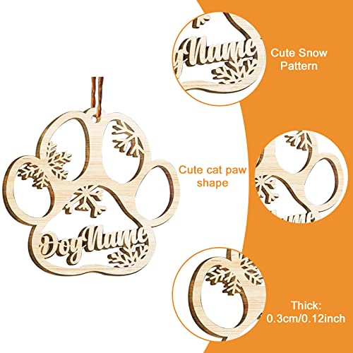 Morobor Adorno personalizado de madera para perro y gato, 6 piezas de nombre de mascota y alas de ángel, decoración de regalo para fiestas de mascotas, decoraciones navideñas