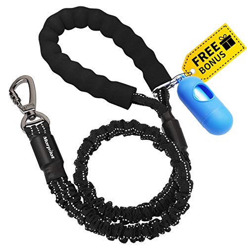 morpilot Correa para Perro Elástica, Correa de Nylon Reflectantes para Mascota Grande Mediano con Extensión Fuerte (Máxima hasta 80Kg), Correa con Mango Acolchado Suave y Bolsa de Basura