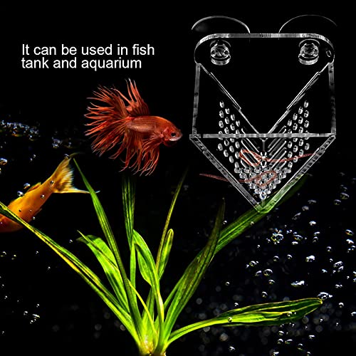 Mothinessto Alimentador de Acuario para pecera, Material acrílico fácil de Instalar Alimentador de Acuario Alimentador de Acuario con ventosas Alimentador de camarones de salmuera para Acuario para