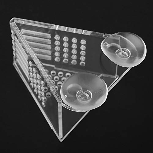 Mothinessto Alimentador de Acuario para pecera, Material acrílico fácil de Instalar Alimentador de Acuario Alimentador de Acuario con ventosas Alimentador de camarones de salmuera para Acuario para