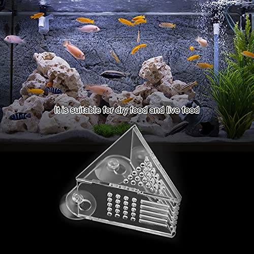 Mothinessto Alimentador de Acuario para pecera, Material acrílico fácil de Instalar Alimentador de Acuario Alimentador de Acuario con ventosas Alimentador de camarones de salmuera para Acuario para