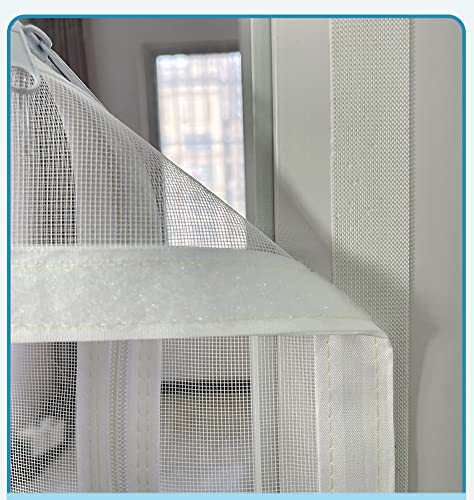 MOTT Cortinas de puerta para gatos, cortina de puerta autoadhesiva para perro gato, mosquitera, evita que se escape de mascotas, sin taladro