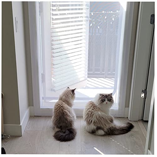MOTT Cortinas de puerta para gatos, cortina de puerta autoadhesiva para perro gato, mosquitera, evita que se escape de mascotas, sin taladro