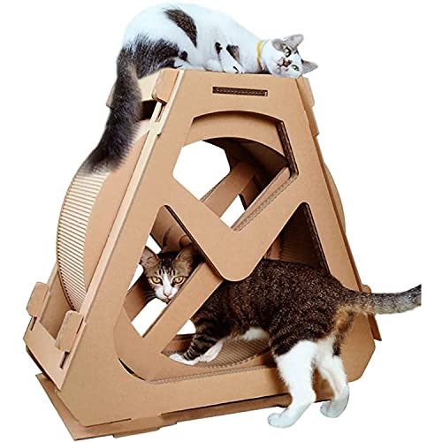 N  A Cinta De Correr para Gatos, Rascador Corrugado para Gatos, Juguete con Ruedas De Noria, Adecuado para El Entrenamiento De Gatos En Interiores (se Puede Usar como Rascador para Decoraciones)