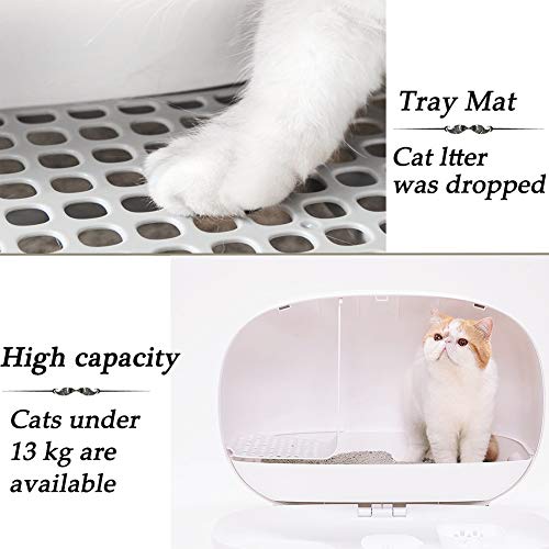 N / A HAIBING Arenero Gato, Caja de Aseo for Mascotas con Un Sistema de Cajones Pala Fácil de Limpiar for Sala de Estar Dormitorio (Color : White, Size : 604 * 457 * 385mm)