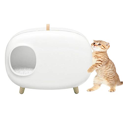 N / A HAIBING Arenero Gato, Caja de Aseo for Mascotas con Un Sistema de Cajones Pala Fácil de Limpiar for Sala de Estar Dormitorio (Color : White, Size : 604 * 457 * 385mm)