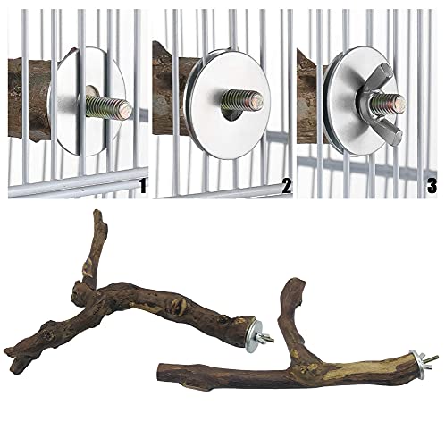 NA Allazone 8 Pz Perca de Pájaro, Pájaro de Madera Soporte de Perca, Palo de UVA Salvaje Natural, Juguetes para Pajaros Juguetes para Masticar Loros para Masticar Loros, Periquitos, Cacatúas