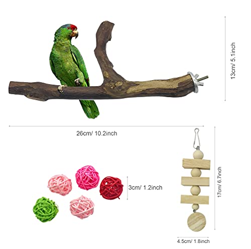 NA Allazone 8 Pz Perca de Pájaro, Pájaro de Madera Soporte de Perca, Palo de UVA Salvaje Natural, Juguetes para Pajaros Juguetes para Masticar Loros para Masticar Loros, Periquitos, Cacatúas