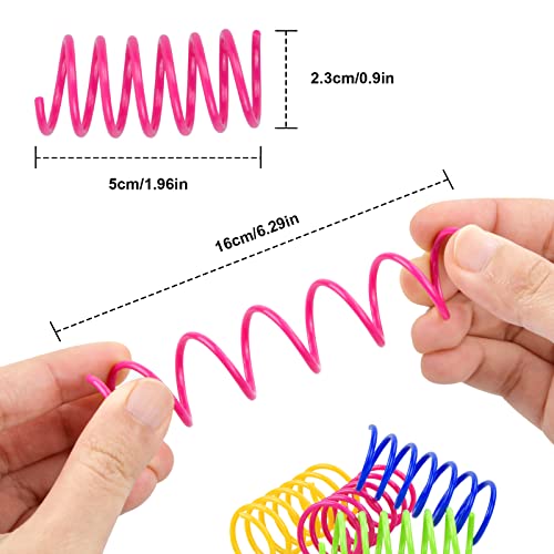 Naapesi 4 Piezas Juguete para Gato Resortes, Juguete Colorido Interactiva para Gato, Muelles en Espiral de Plástico para Gatos Gatito Mascotas Regalo de Novedad, Cat Toy Multicolor.