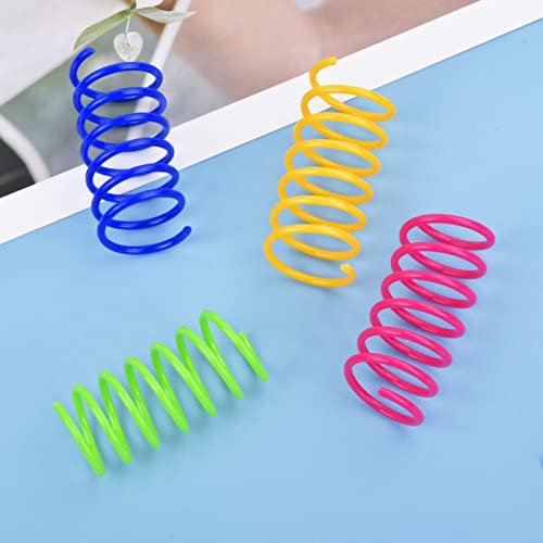 Naapesi 4 Piezas Juguete para Gato Resortes, Juguete Colorido Interactiva para Gato, Muelles en Espiral de Plástico para Gatos Gatito Mascotas Regalo de Novedad, Cat Toy Multicolor.
