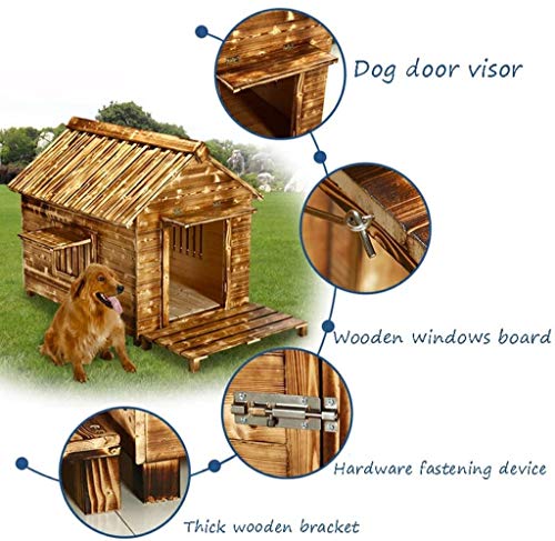 NANI Gato de casa Gatito Den, de Madera al Aire Libre Acepta Casita Refugio jardín Hogar Patio Hut, con Doble Puerta de la Ventana fácil de Regalo Clean (Size : XX-Large)