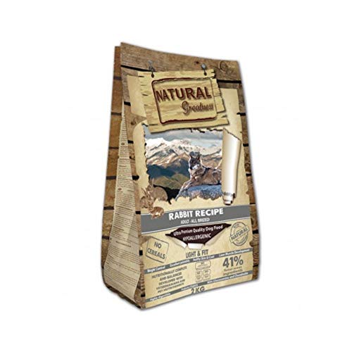 Natural Greatness - Pienso Natural de Conejo para Perros - Mantenimiento de Peso - Sin Cereales HIPOALERGÉNICO - Saco 2 Kg | ANIMALUJOS
