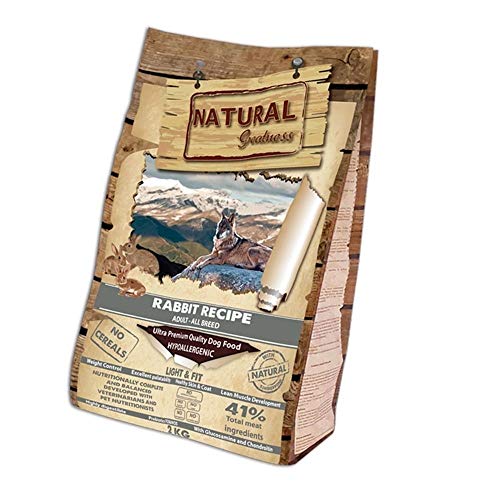 Natural Greatness - Pienso Natural de Conejo para Perros - Mantenimiento de Peso - Sin Cereales HIPOALERGÉNICO - Saco 2 Kg | ANIMALUJOS