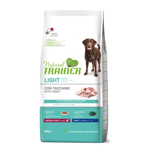 Natural Trainer Ideal Weight – Comida Seca para Perros Adultos de Talla Mediana y Grande, con Carnes Blancas, 12 kg