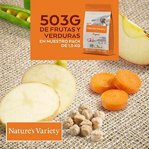 Nature's Variety Original No Grain - Pienso para perros adultos mini con pavo deshuesado 1,5 Kg