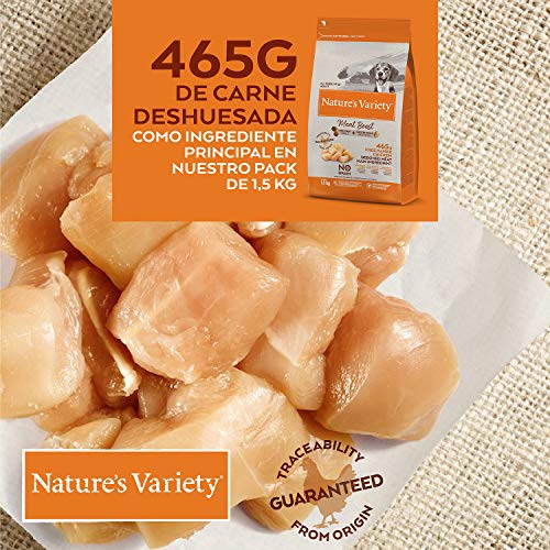 Nature's Variety Selected Meat Boost - Pienso para perros adultos con pollo campero deshuesado 1,5 Kg