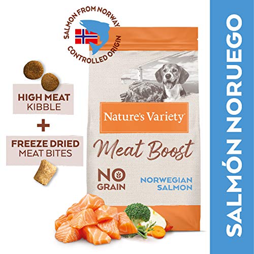 Nature's Variety Selected Meat Boost - Pienso para perros adultos con salmón noruego sin espinas 1,5 Kg