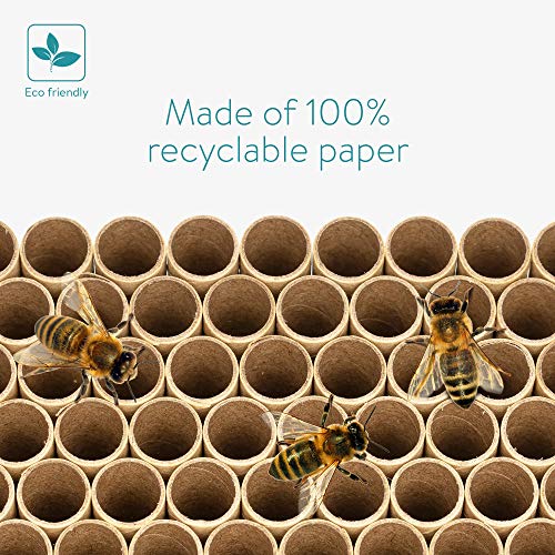 Navaris 200x Tubo para Nido de Abejas - Tubos de cartón para Rellenar Hotel de Insectos Colmena o casita de Abejas - Longitud 15 CM diámetro 8 MM