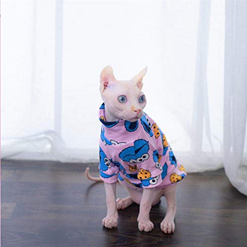 NELIT Sphynx Gato Ropa Rosa Impresión Camiseta Sin Pelo Ropa De Gato-Rosa_L-